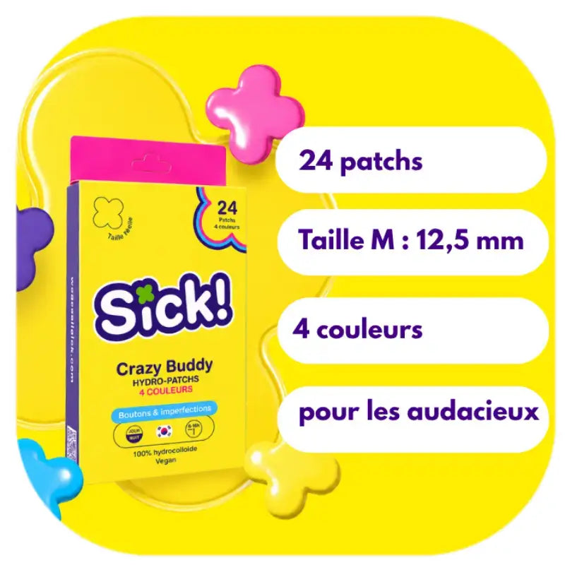 Patchs boutons 4 couleurs