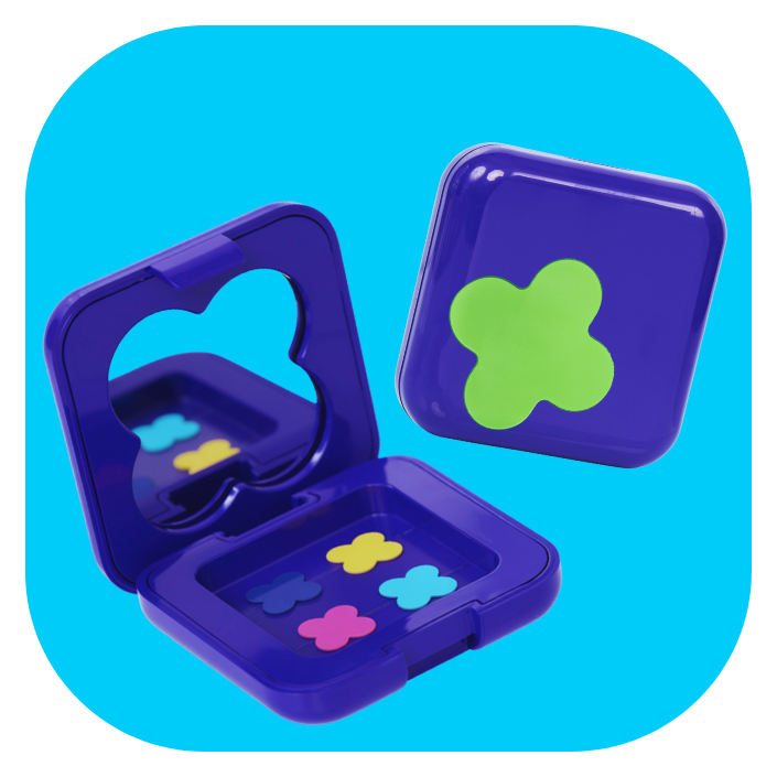 Kit patchs anti boutons colorés Sick patch + boite nomade avec miroir intégré