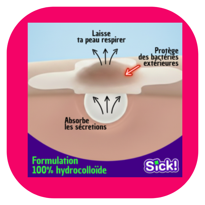 mode action des patchs boutons colorés ou transparents Sick patch 