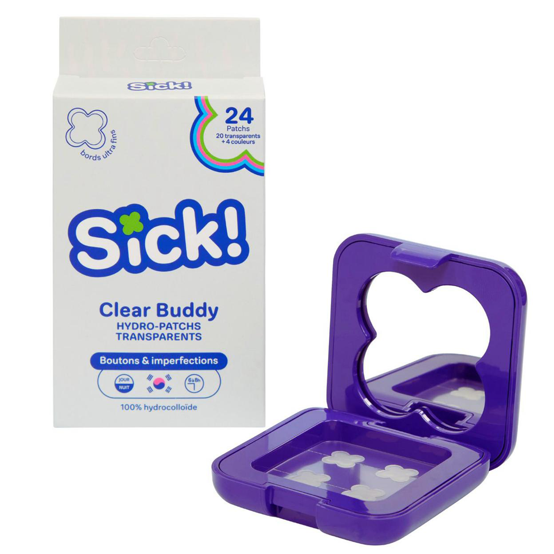 Kit patchs anti boutons invisibles / transparents Sick patch + boite nomade avec miroir intégré